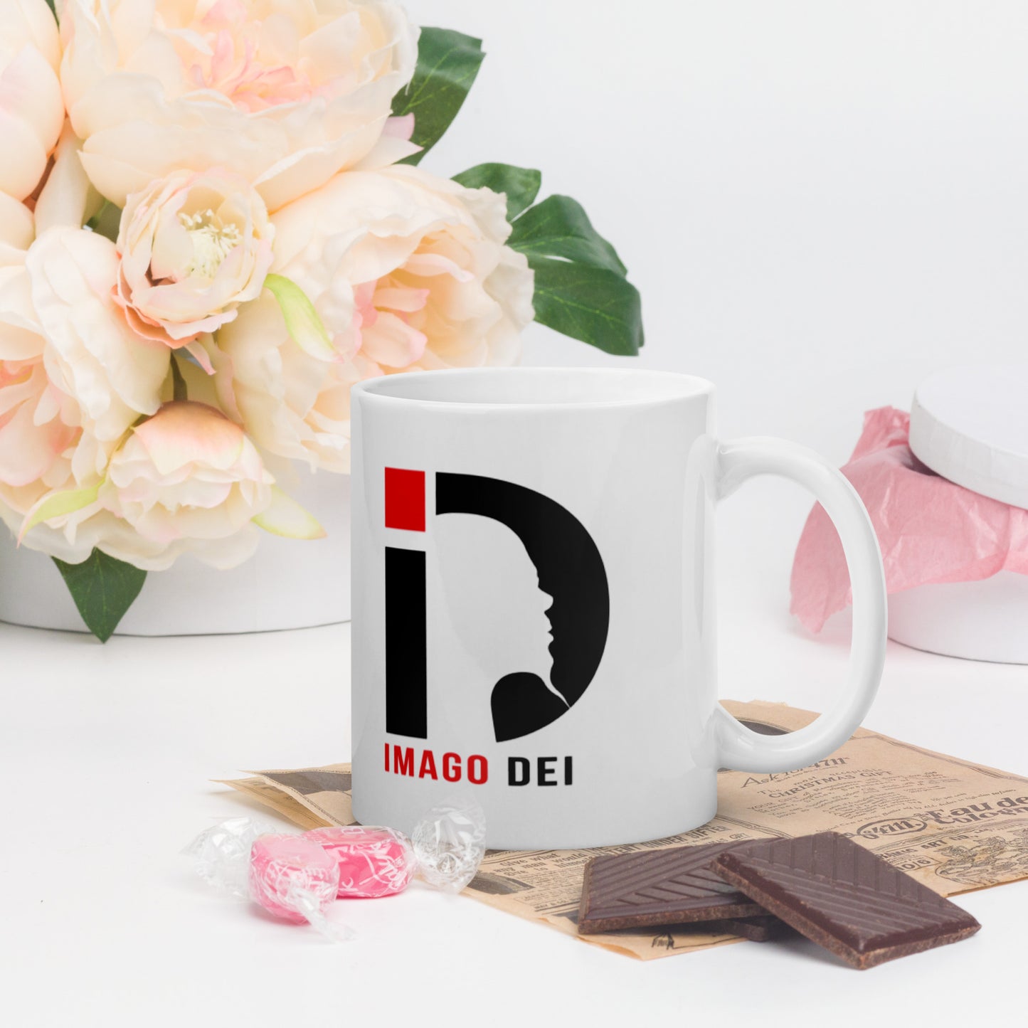 White glossy mug