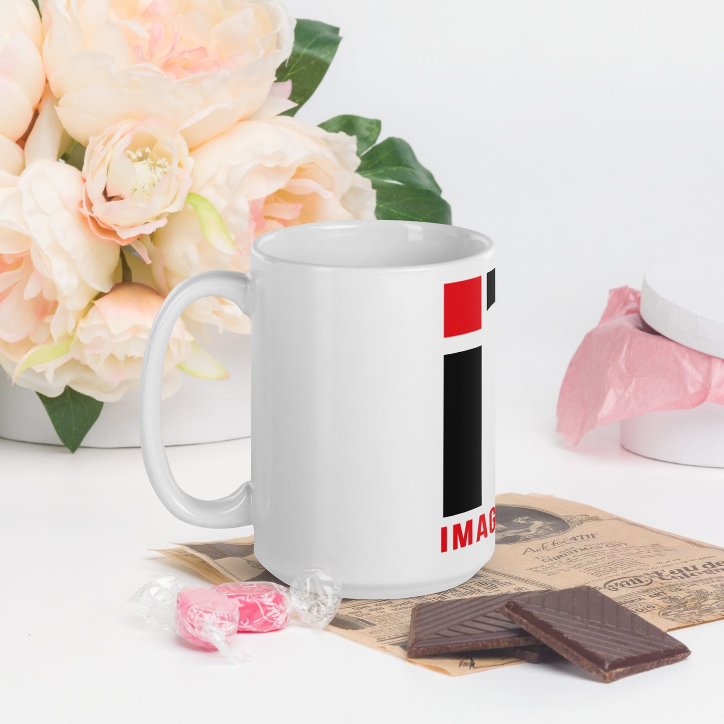 White glossy mug