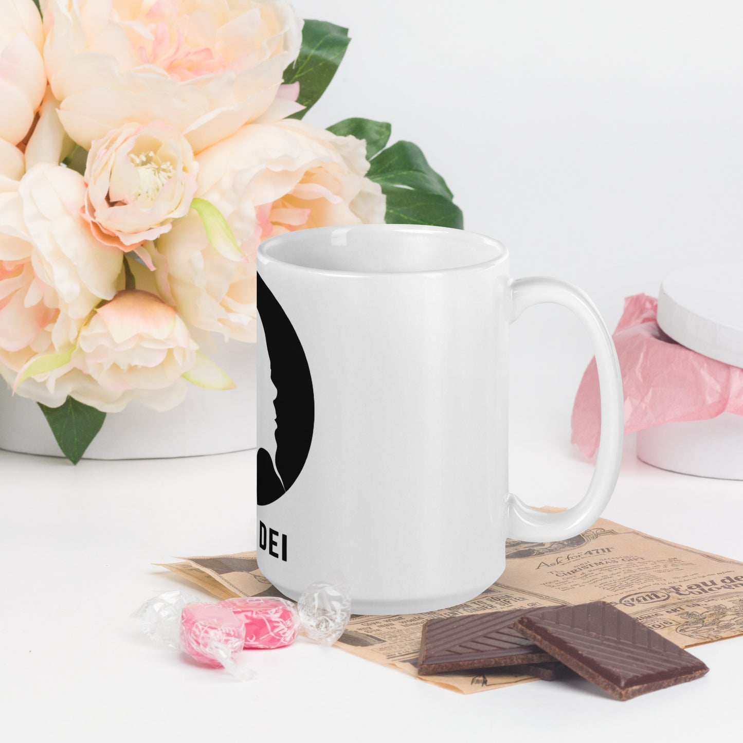 White glossy mug